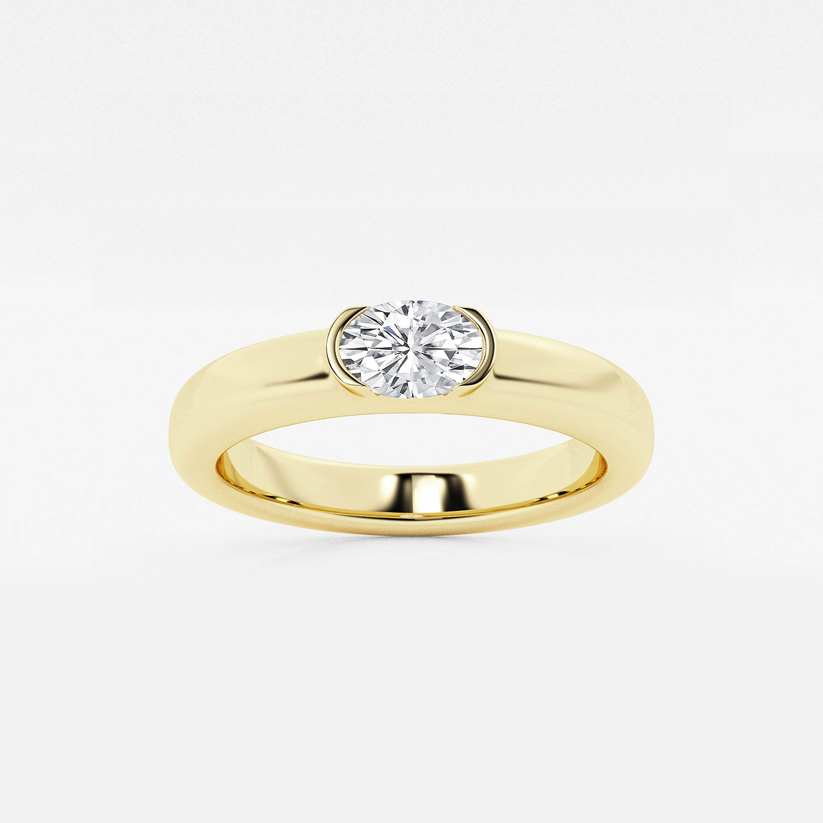 näas 1/2 ctw Oval Lab Grown Diamond East-West Stackable Ring